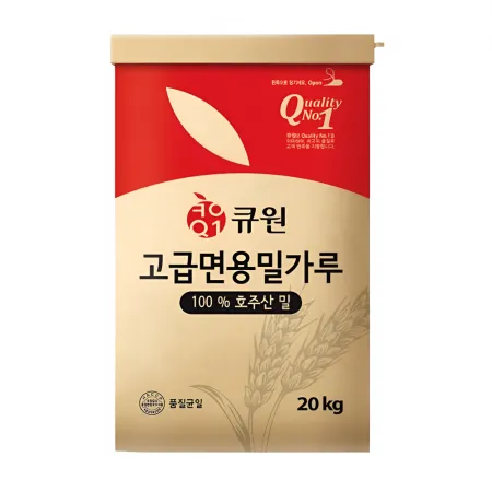 큐원 고급면용밀가루 20kg 반죽 수제비 칼국수 제과