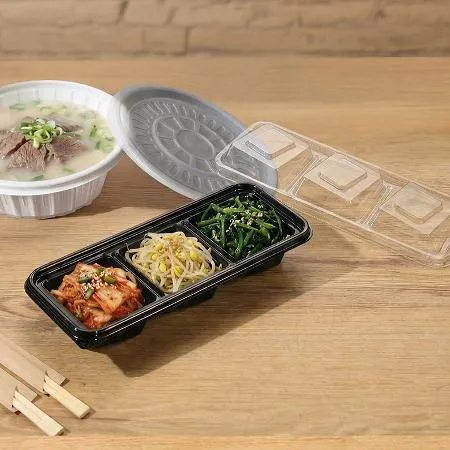 AJ 반찬 2190 직사각 3칸 600세트 용기 이미지