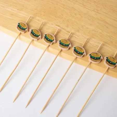 햄버거모양픽 꼬지 대나무 과일꼬치 이미지
