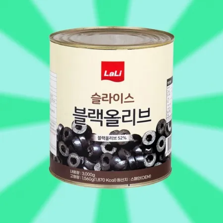 라리 블랙 올리브 슬라이스 3kg 통조림 토핑 피자재료