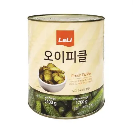 라리 오이피클 슬라이스 물결무늬 3.1kg 업소용 햄버거 샌드위치용 피클