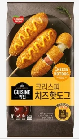 퀴진 크리스피 치즈핫도그 400g