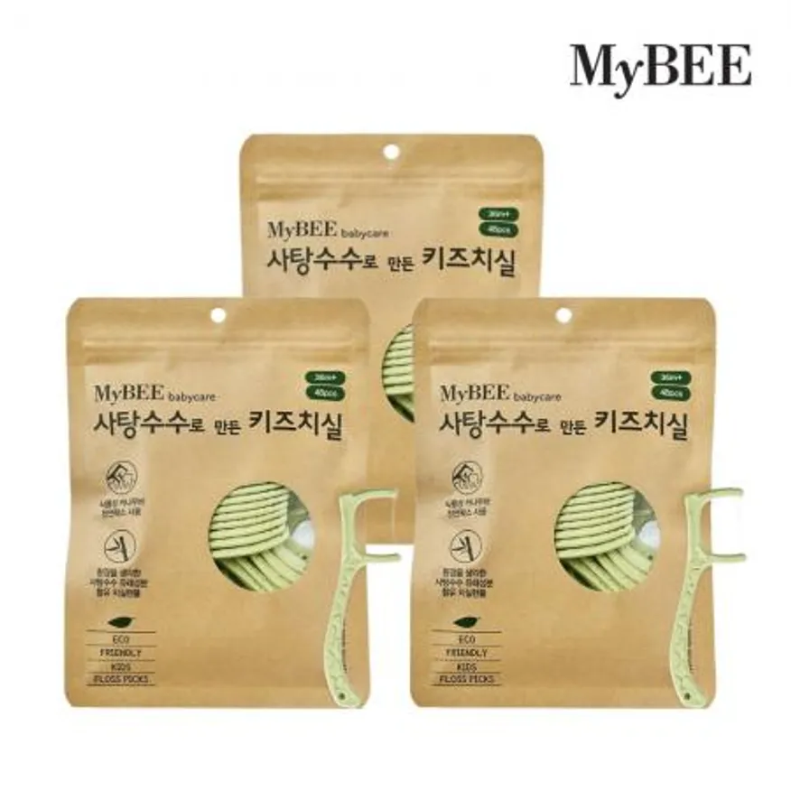 마이비 사탕수수로 만든 키즈치실 48개입 3팩 이미지