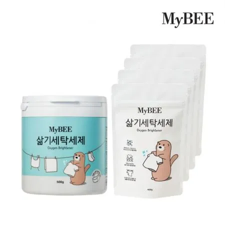마이비 삶기세탁세제 용기500g 1개+리필400g 4팩