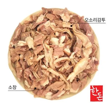 국산 돈내장모듬 2kg 돼지소창 오소리감투 슬라이스 (소창/오소리)
