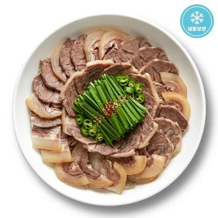 [2차커팅O] 한우 소머리수육 삶은 소머리고기 슬라이스 1kg 냉동