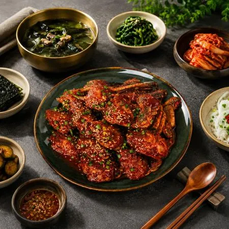 HACCP 인증 국내산 수제 양념게장 꽃게무침 1박스 1kg x 7~8미 내외