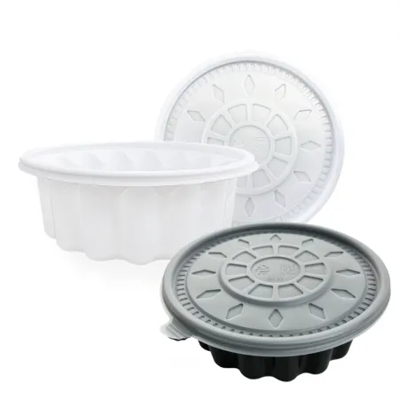 New 195파이 탕용기 소 백색 300개 PP 일회용 배달 포장 (몸통+뚜껑) 이미지