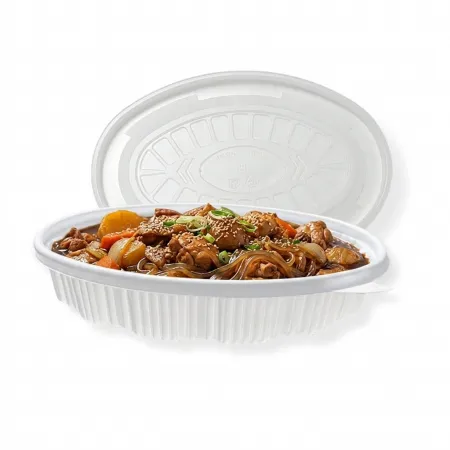 은호팩 타원찜용기 소 백색 100개 찜닭 해물찜 일회용 포장 배달용기