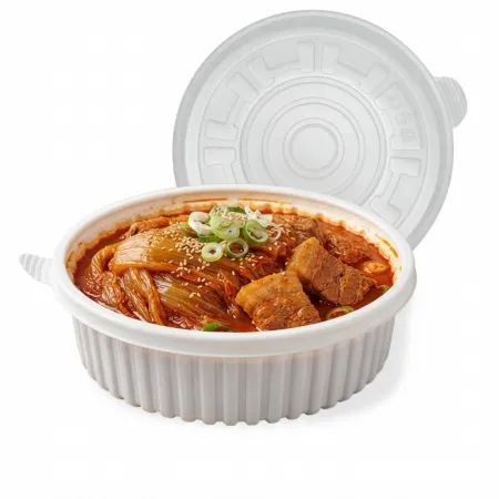 EH 225파이 소 백색 200개 일회용 탕용기 찜 배달 감자탕 포장