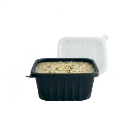 사각반죽용기 400ml 검정 600세트 죽 반찬 일회용 포장용기 배달
