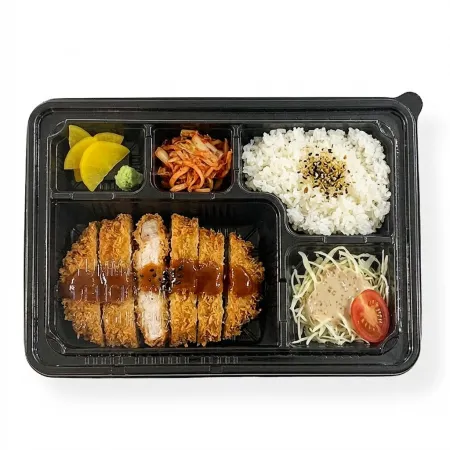 EH 5칸 돈가스 도시락 200세트 일회용 배달 포장용기 소풍 단체 (몸통+뚜껑)