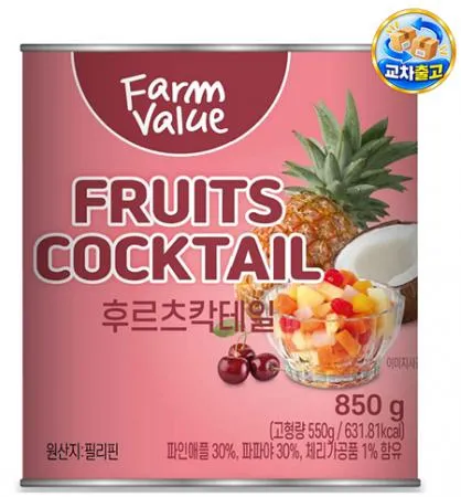 (교차출고) 팜밸류 후르츠칵테일 850G