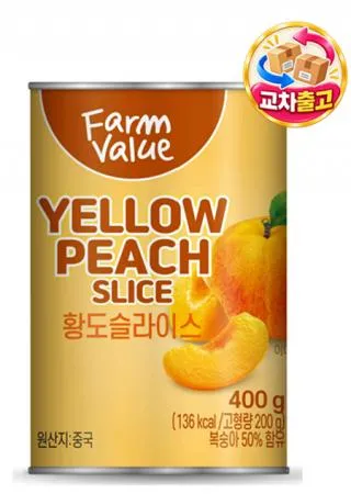 (교차출고) 팜밸류 황도 400G 복숭아