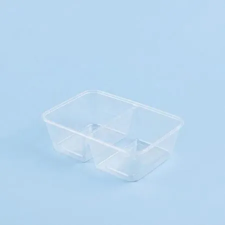 일회용 사각 죽용기 BW B650 2칸 500개세트 칸막이 밀폐용기 반찬포장 팩프렌즈
