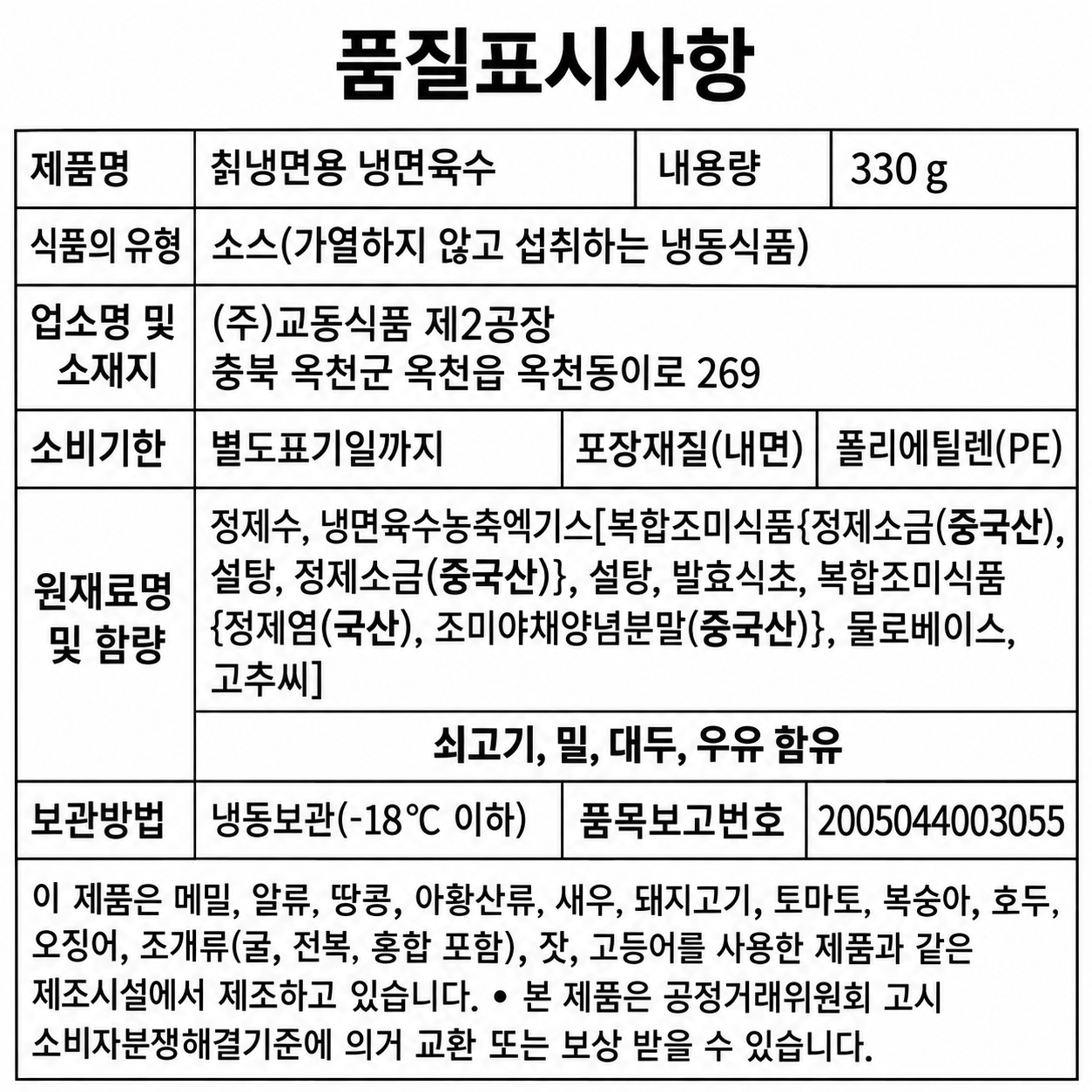 상품정보제공고시
