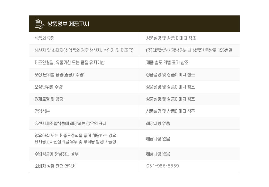 상품정보제공고시