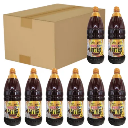 통참깨 100% 참기름 1.8L X 8통 한박스 전철우