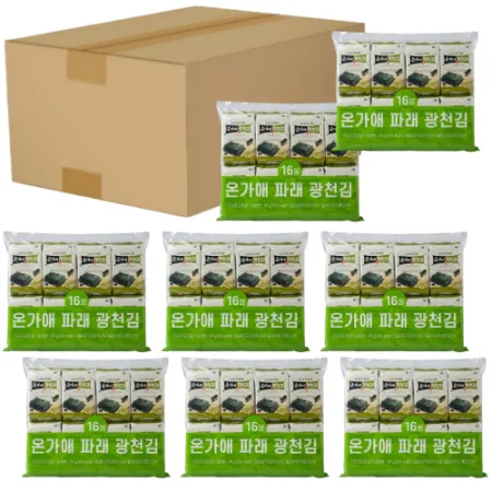 도시락김 파래 광천김 16봉 X 8세트 1박스 온가애