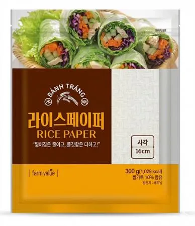 ♥신상품 초특가♥ 팜밸류 라이스페이퍼 지퍼백 사각 300G 베트남