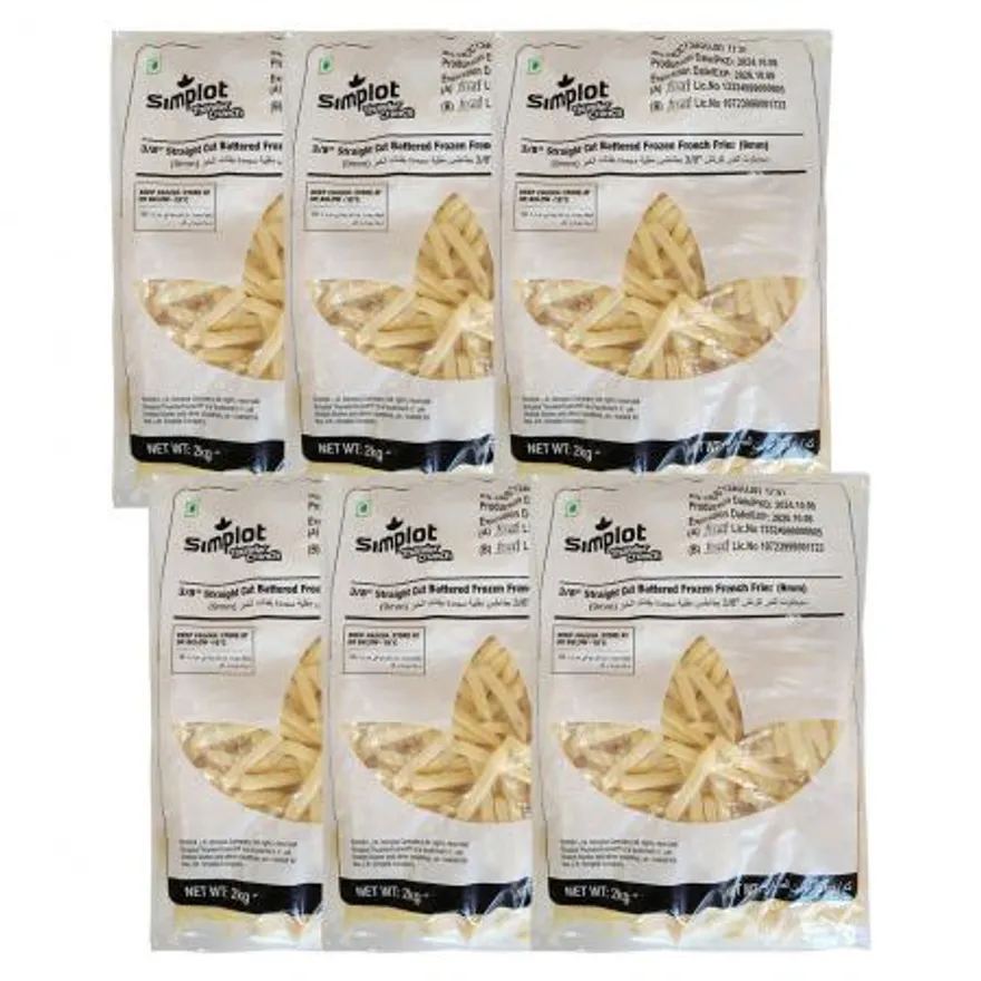 심플로트 썬더크런치 스트레이트컷 감자튀김 2kg 6개입 1박스 이미지