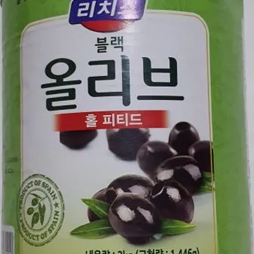 리치스 블랙올리브 홀 3kg 캔 통조림