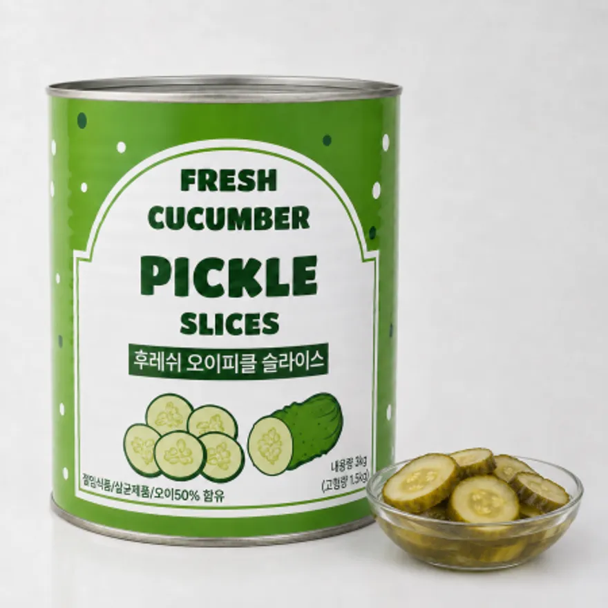 후레쉬 오이피클 슬라이스 3kg 1개 업소용 이미지