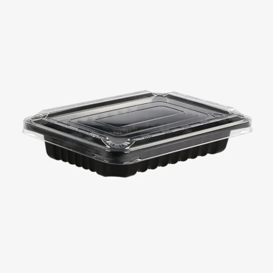 일회용 배달 실링용기 12183호(DS-12183)검정(*뚜껑-투명) 400개세트 이미지