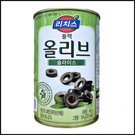 (슬라이스/작은캔) 리치스 블랙올리브 슬라이스 405g 작은캔