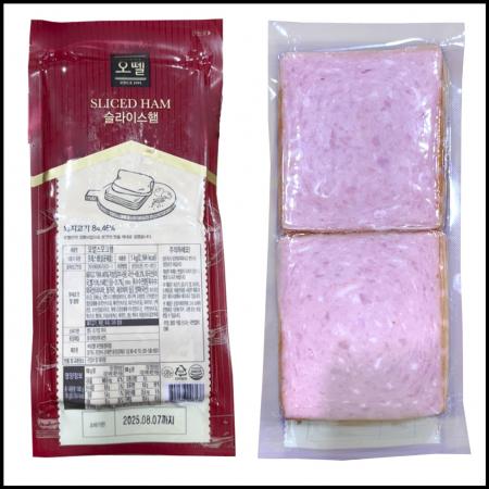 오뗄 스모크햄 슬라이스 (사각형) 1kg 냉장 샌드위치 햄버거