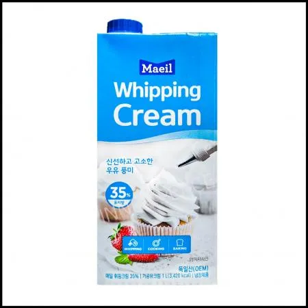 매일유업 휘핑크림 유지방35% 1L 냉장 동물성휘핑크림 생크림