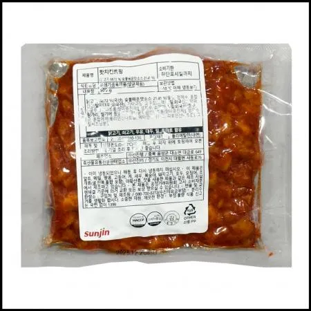 선진 핫치킨토핑 500g 냉동 피자토핑 매운치킨 매운닭