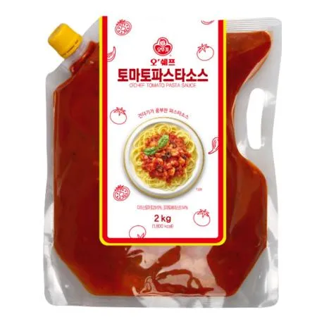 [신규] 오쉐프 토마토파스타소스 2kg 스파우트팩 건더기있음 토마토스파게티