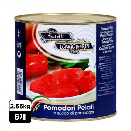 [6개] 롱고바디 토마토홀 2.55kg 홀토마토 파스타소스 토마토소스