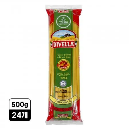 [24개] 디벨라 페투치네 12호 500g 납작파스타면 까르보나라 크림파스타용 파스타면