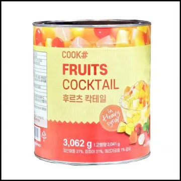 쿡샵 후르츠칵테일 대용량 3kg 파인애플31%파파야31%체리1%
