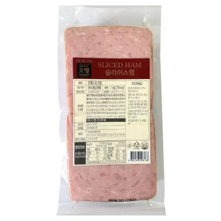 오뗄 스모크햄 슬라이스 (사각형) 1kg 냉장 샌드위치 햄버거