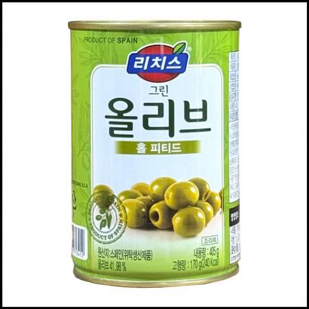 (캔) 리치스 그린올리브 피티드 (홀/작은캔) 405g 샐러드 올리브홀
