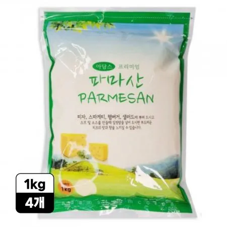 [4개] 아담스 프리미엄파마산치즈가루 1kg 파마산가루