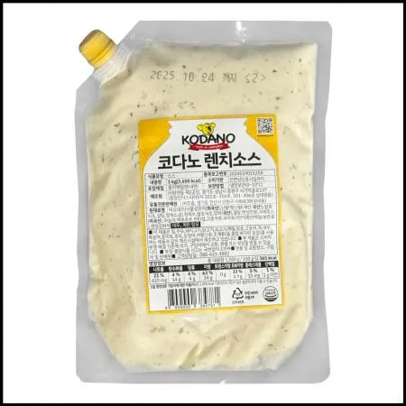 코다노 렌치소스 1kg 냉장 랜치소스 튀김딥핑소스 샐러드튀김드레싱