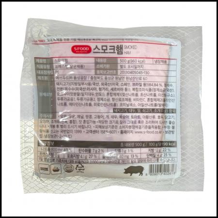 에쓰푸드 에스푸드 스모크햄슬라이스햄 500g 냉장 샌드위치햄