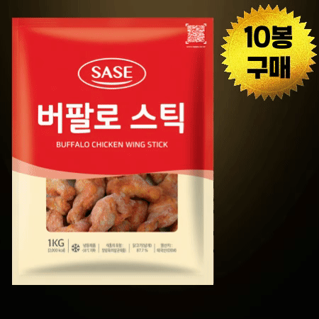 [BOX할인] 사세 버팔로스틱 1kg 냉동 버팔로봉 치킨 10개
