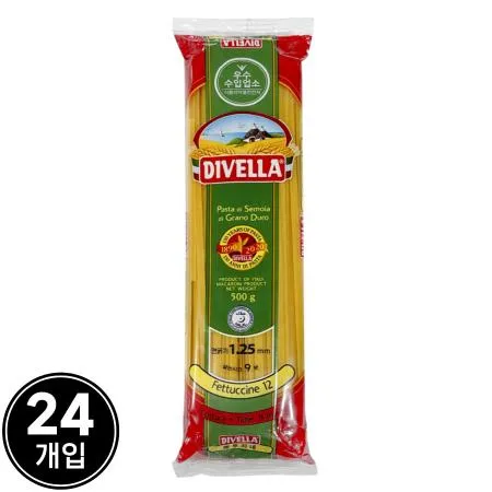 [24개] 디벨라 페투치네 12호 500g 납작파스타면 까르보나라 크림파스타용 파스타면