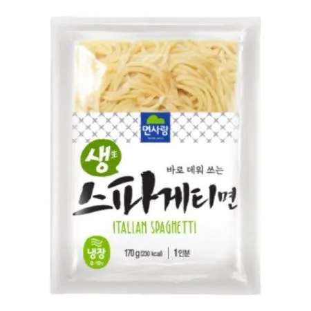 [박스판매] 면사랑 생스파게티면 170g 냉장면 20팩 생면 바로데워쓰는 이미지