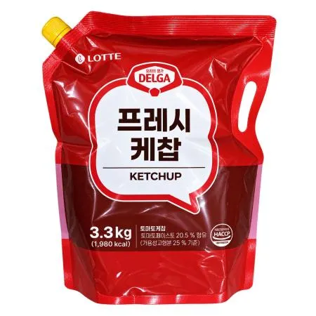 롯데 델가 프레시 케찹 3.3kg 케챱 업소용 대용량