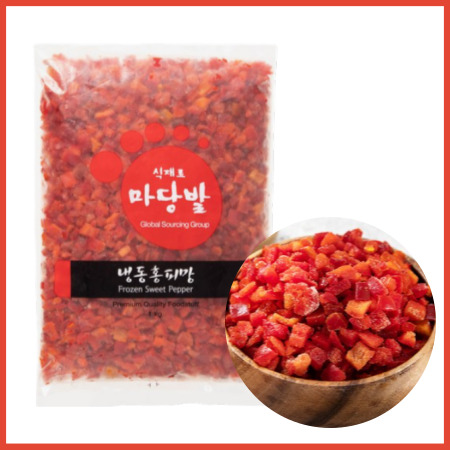 마당발 홍피망 [다이스] 1kg 냉동피망