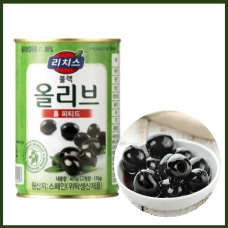 리치스 블랙올리브 홀 405g 통올리브 슬라이스X