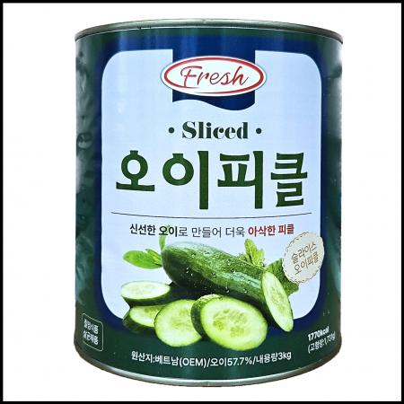 그리너리 후레쉬 오이피클 슬라이스 3kg 주름있는피클