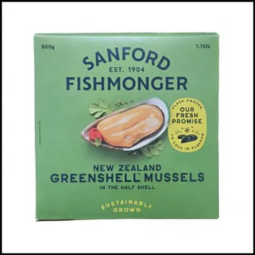 뉴질랜드 그린홍합 800g 냉동 큼지막한 홍합 껍질있음 초록홍합