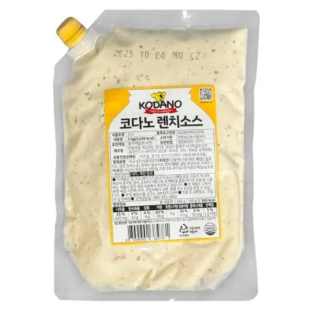 코다노 렌치소스 1kg 냉장 랜치소스 튀김딥핑소스 샐러드튀김드레싱